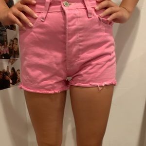 brandy melville hot pink wedgie shorts
